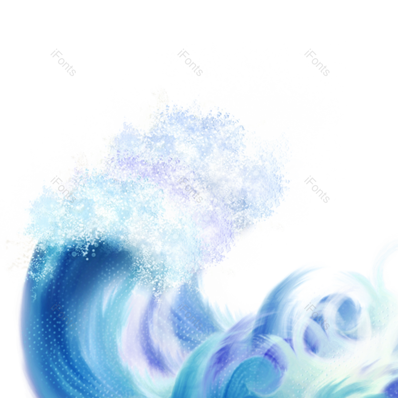 水花图片,波浪元素,手绘波浪PNG,浪花免抠素材